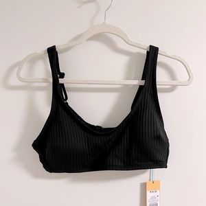Target Kona Sol Black Ribbed Bikini Top